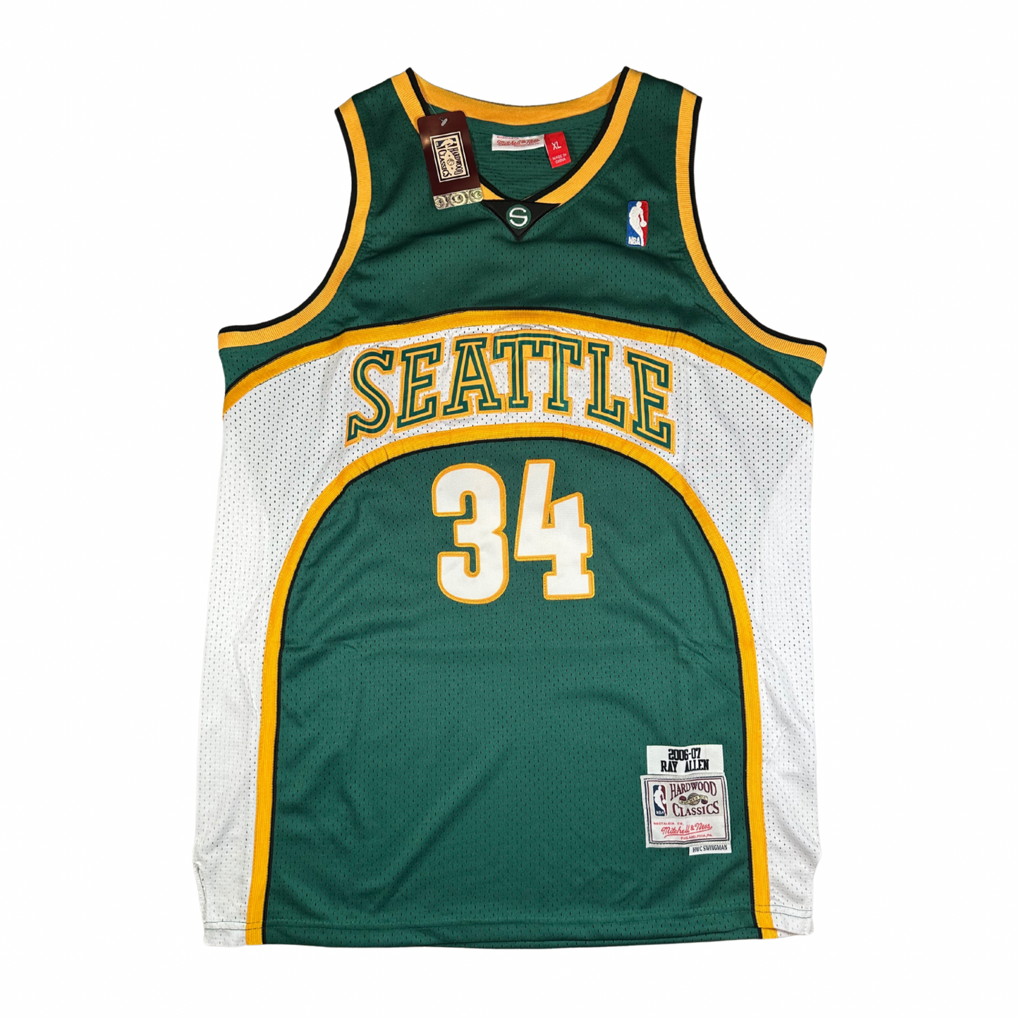 Ray Allen Seattle Supersonics NBA Mitchell & Ness Hardwood Classics Swingman Stitched Jersey