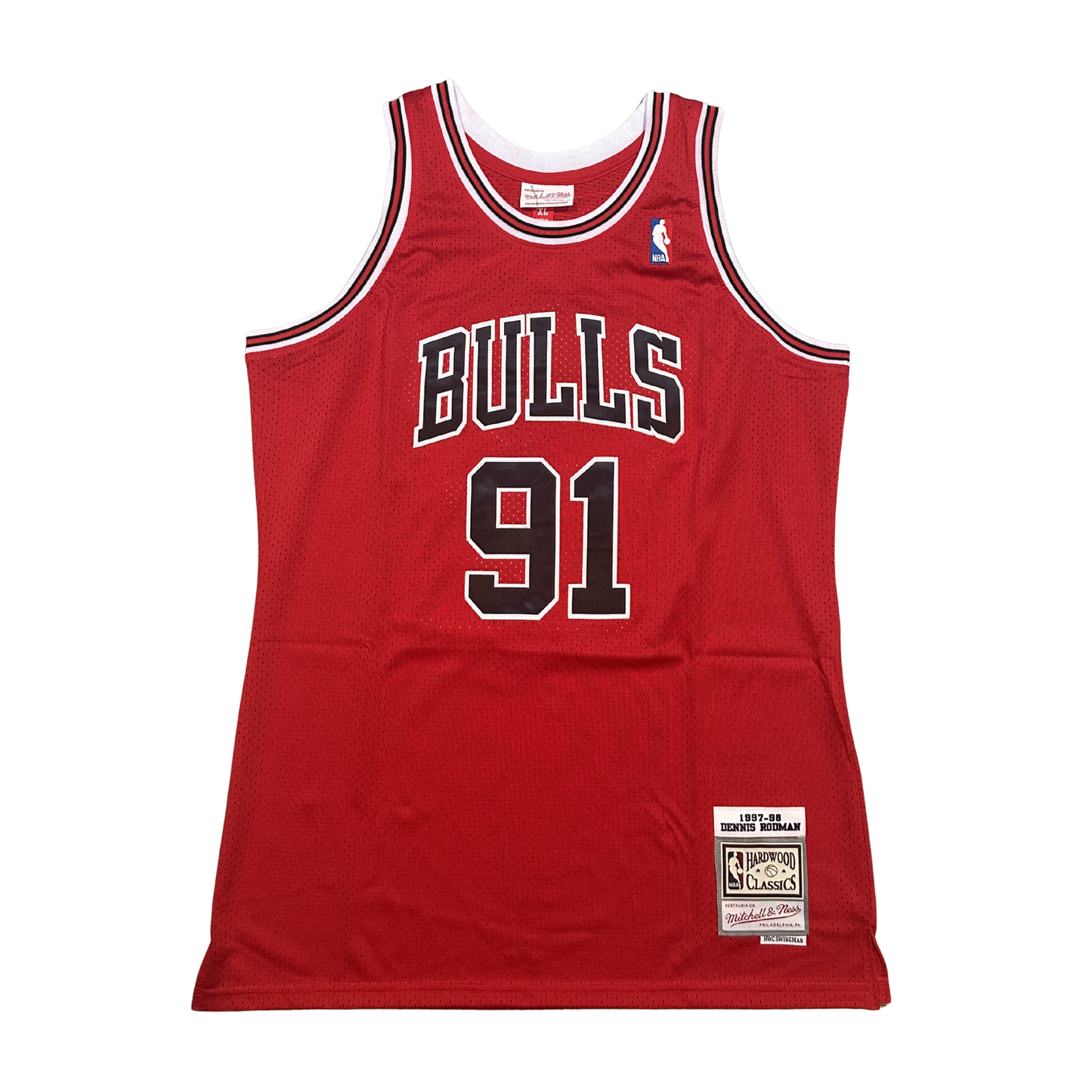 Dennis Rodman Chicago Bulls "1997-1998 Season" NBA Mitchell & Ness Hardwood Classics Swingman Stitched Jersey