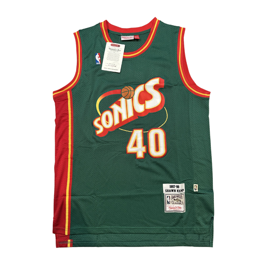Shawn Kemp Seattle Supersonics "1997-1998 Season" NBA Mitchell & Ness Hardwood Classics Swingman Stitched Jersey