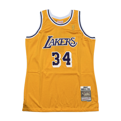 Shaquille O'Neal Los Angeles Lakers "1996-1997 Season" NBA Mitchell & Ness Hardwood Classics Swingman Stitched Jersey