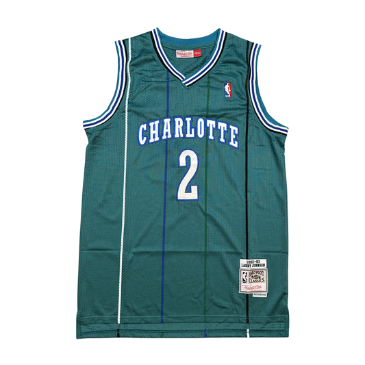 Larry Johnson Charlotte Hornets "1992-1993 Season" NBA Mitchell & Ness Hardwood Classics Swingman Stitched Jersey